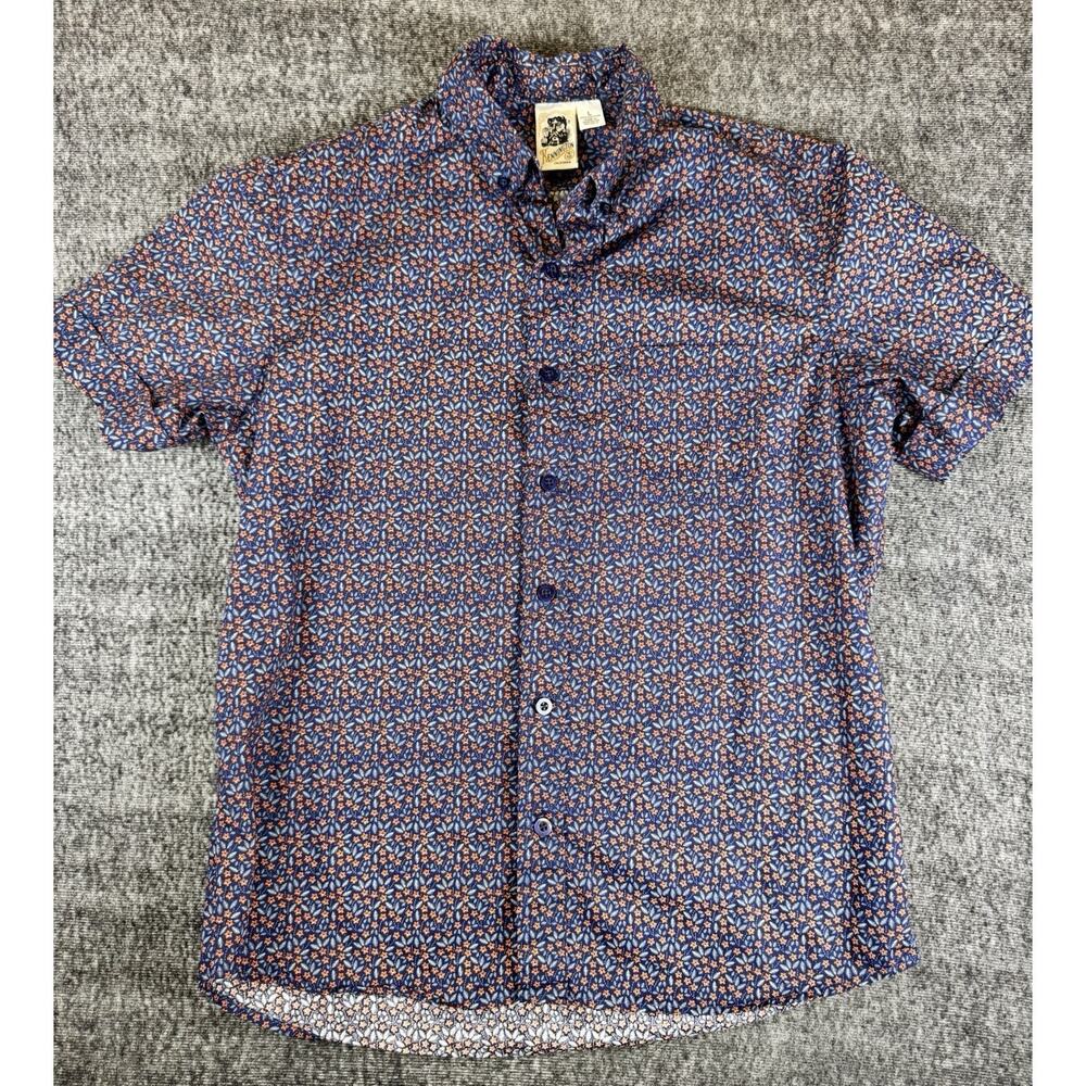 Mens Kennington California Floral Print Button Down Shortsleeve Shirt Large